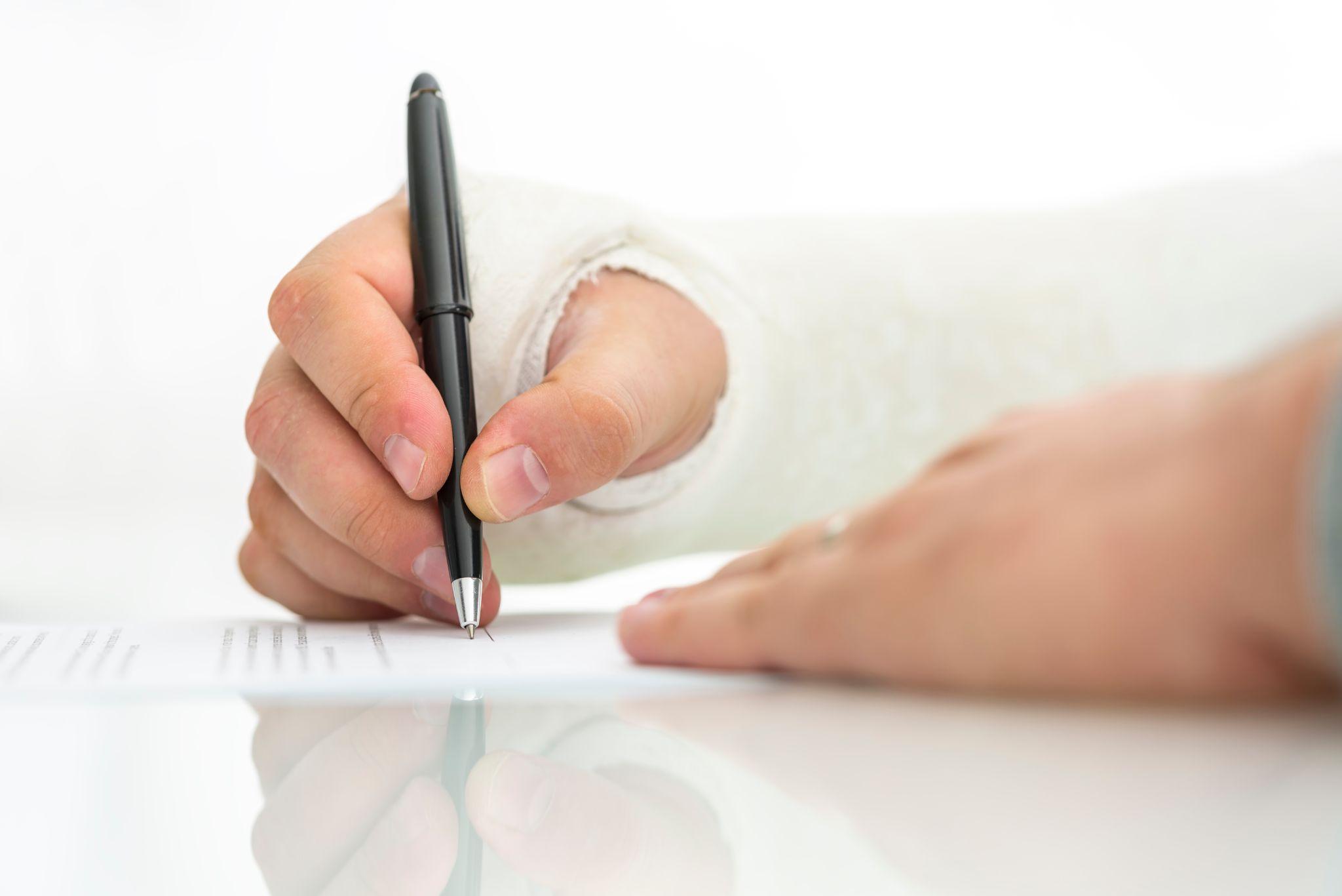 Signing a personal injury claim 
